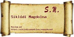 Siklódi Magdolna névjegykártya