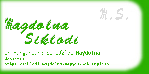 magdolna siklodi business card
